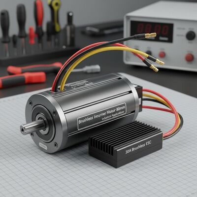 Brushless Inrunner Brushless Motor 80mm Brushless PMDC Motor Recommended Esc 30A Brushless Esc Suitable for Industrial Applications
