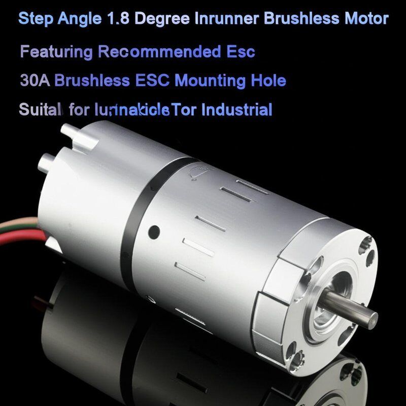 Step Angle 1.8 Degree Inrunner Brushless Motor Featuring Recommended Esc 30A Brushless ESC and Mounting Hole Size M3 Suitable for Industrial