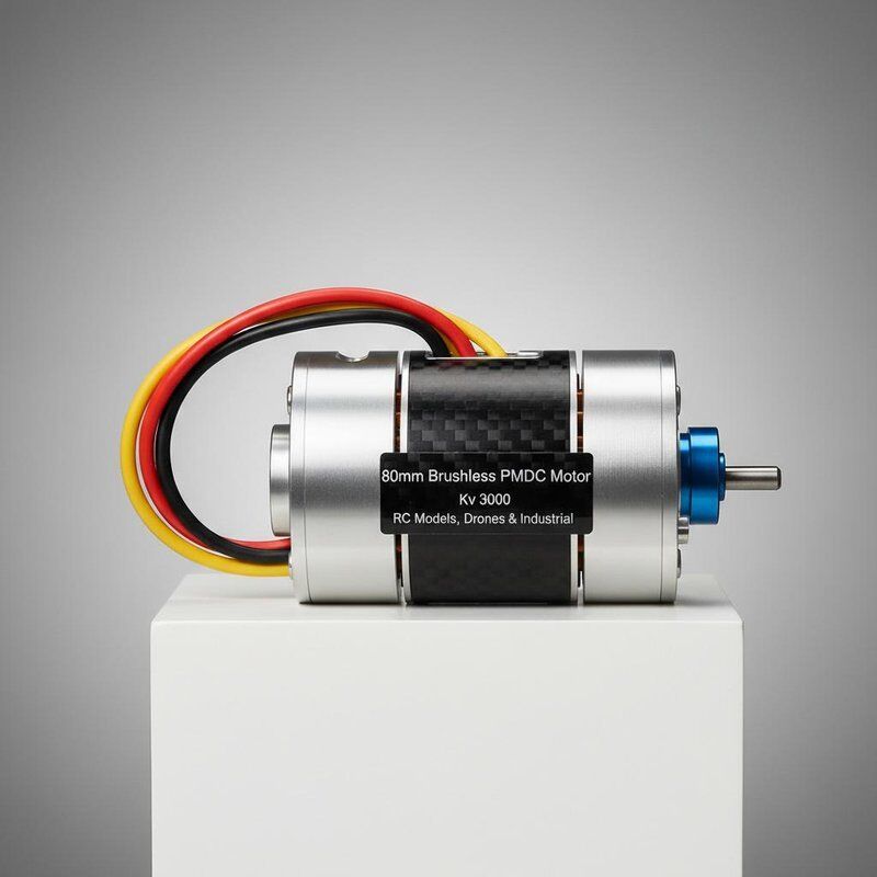 Moteur PMDC sans balai de 80 mm Inrunner Moteur sans balai Kv Rating 3000 Convient pour les modèles RC Drones et équipements industriels
