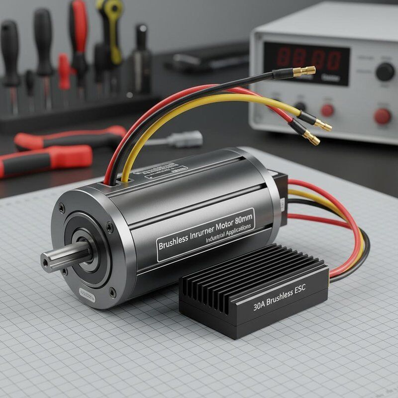 Brushless Inrunner Brushless Motor 80mm Brushless PMDC Motor Recommended Esc 30A Brushless Esc Suitable for Industrial Applications